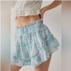 FP Intimately Floral Smocked Semi Sheer Cottage Shortie M Medium Button Ditsy